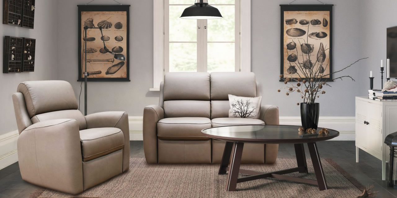 G Plan Hamilton Leather Sofa and Chair